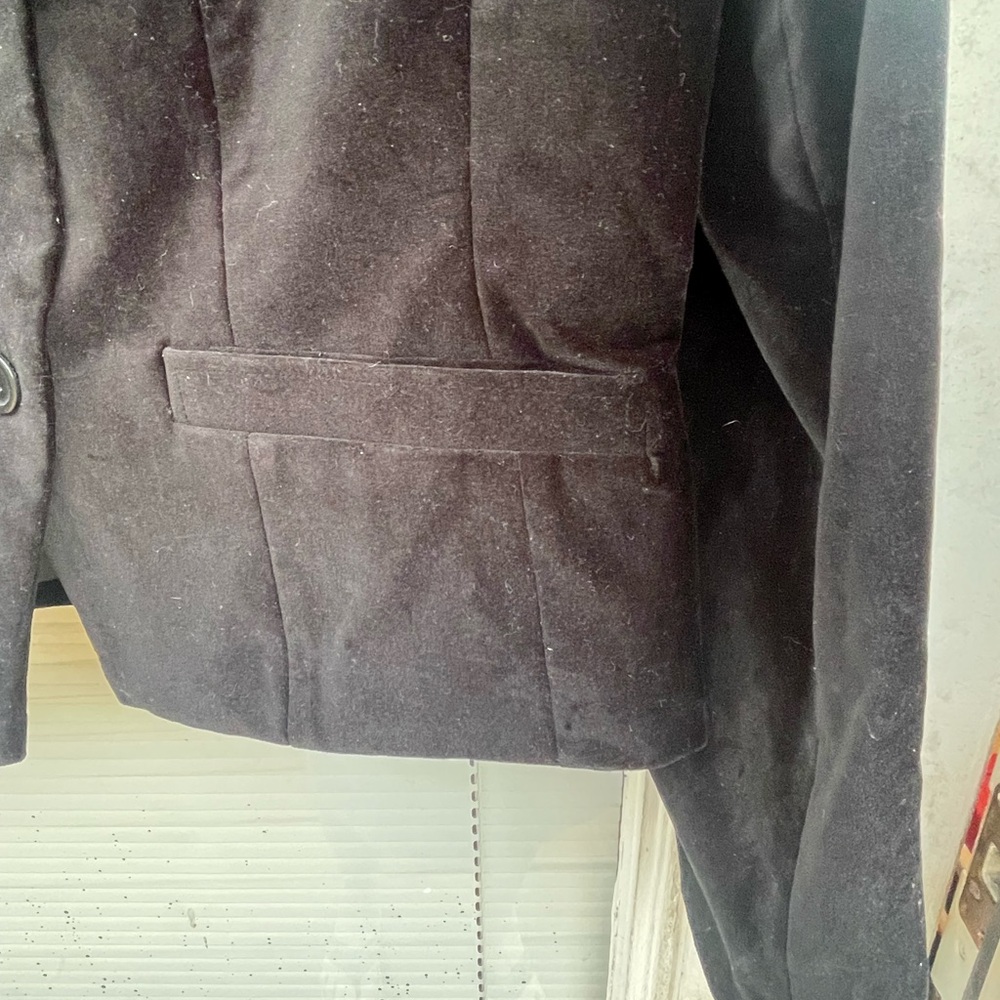 Laura Leigh Black Velvet Cropped Blazer - Picture 5 of 9